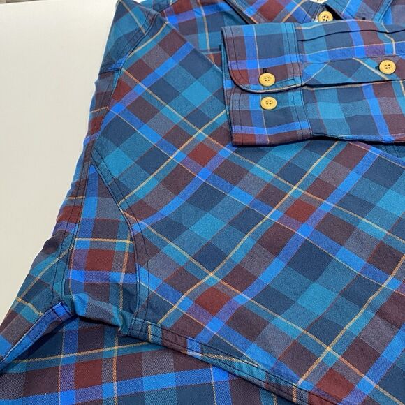 Duluth Trading Shirt Iron Mountain Oxford Men’s XL Relaxed Fit Plaid Button Down - Picture 5 of 9